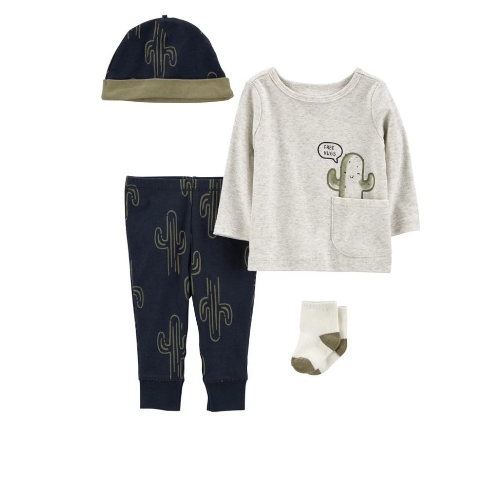 Baby Boy Carter’s® 4-Piece “Cactus Free Hugs” Set – Size 3 Months